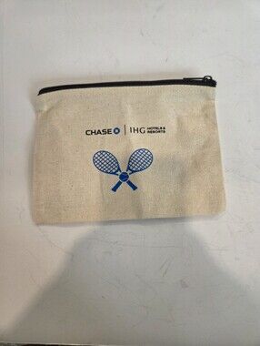 Chase | IHG TENNIS Beige Canvas Zip Pouch - New